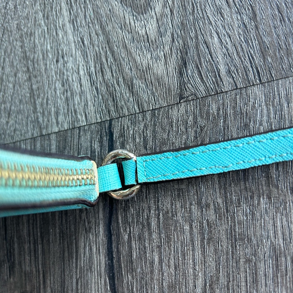 2/$70 Kate Spade ♠️ crossbody purse turquoise blue zipper long strap broken - Picture 6 of 11